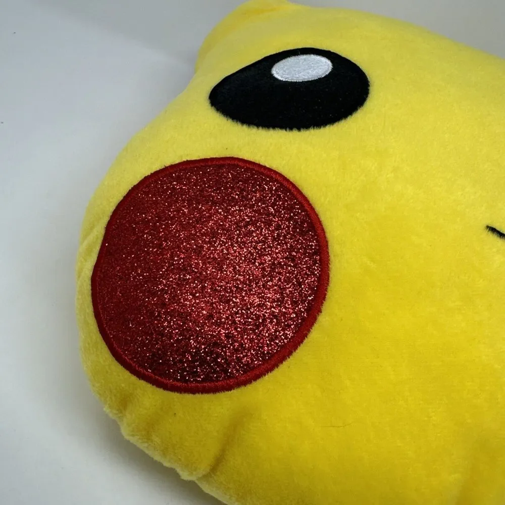Pokemon Pikachu Plush Pillow Head Doll Plush‎ Animal Toy Factory Glitter Cheeks